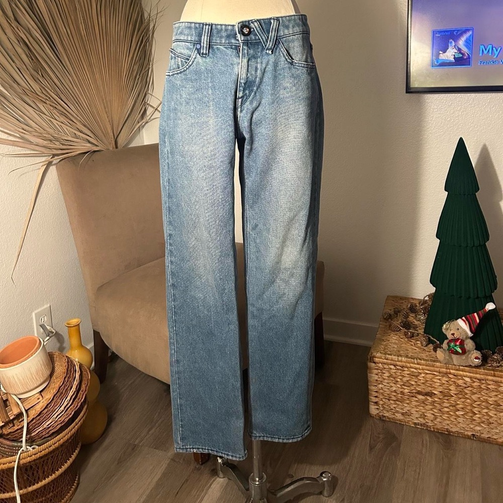 Volcom Light Blue Women's Straight Leg Jeans